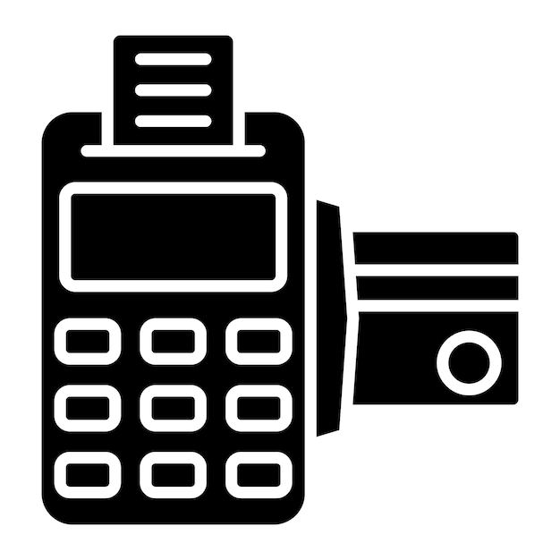 card machine glyph solid black illustration