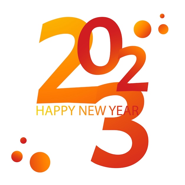 Vector the card of new 2023 year in red orange yellow colors