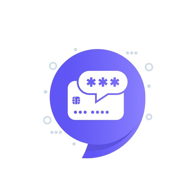 카드 PIN 코드 아이콘 벡터