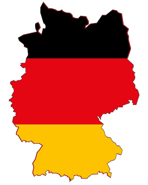 Card state Germany in colour of the national flag