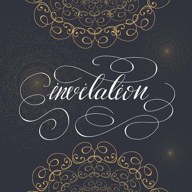 Vector card template design with lettering invitation. vector illustration.