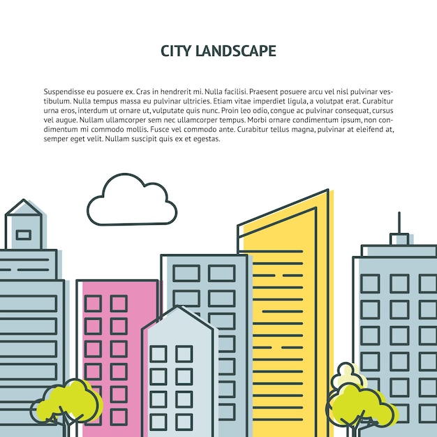 Vector card template with city street