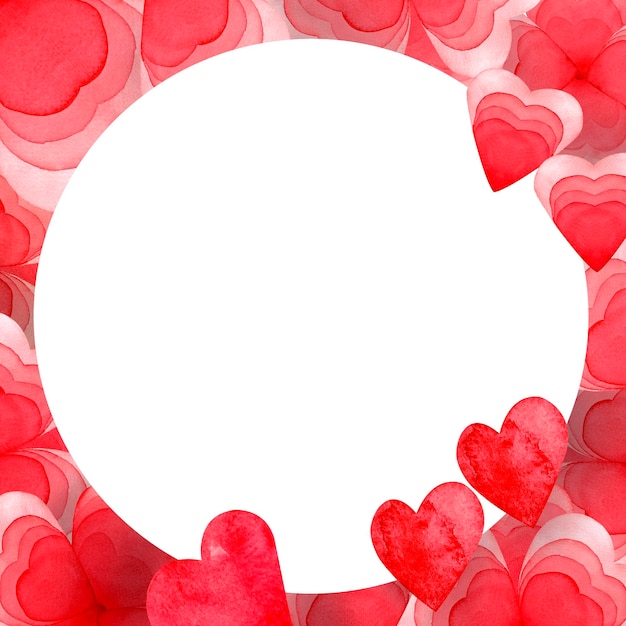 Card template with a red hearts background
