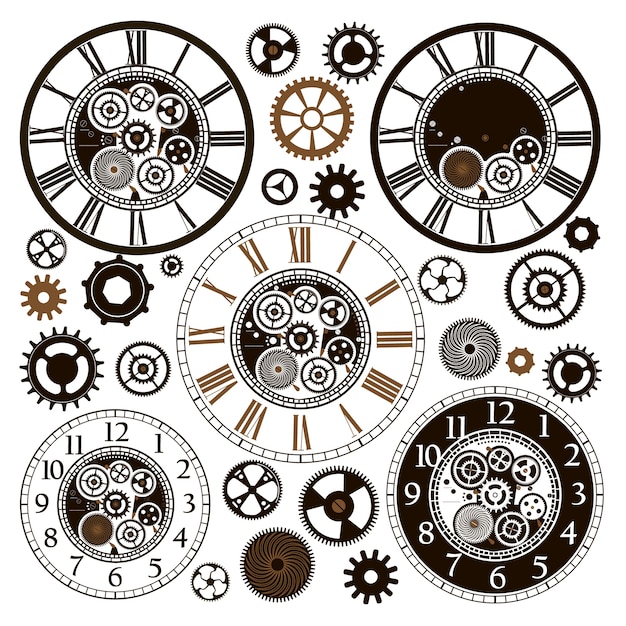 Vector card with clock parts.