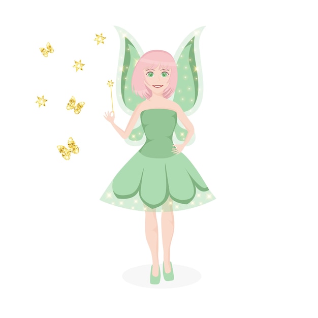 ベクトル かわいい妖精のカード誕生日会の招待状やグリーティングカードに使用できます