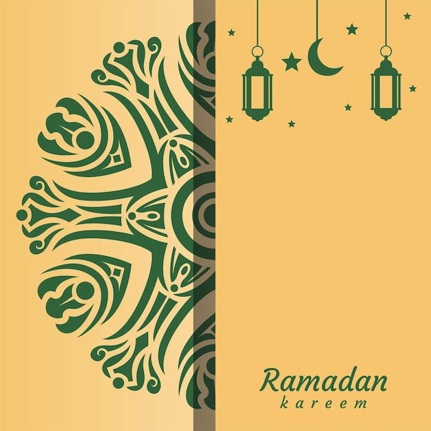 A card with a design for ramadan kareem.