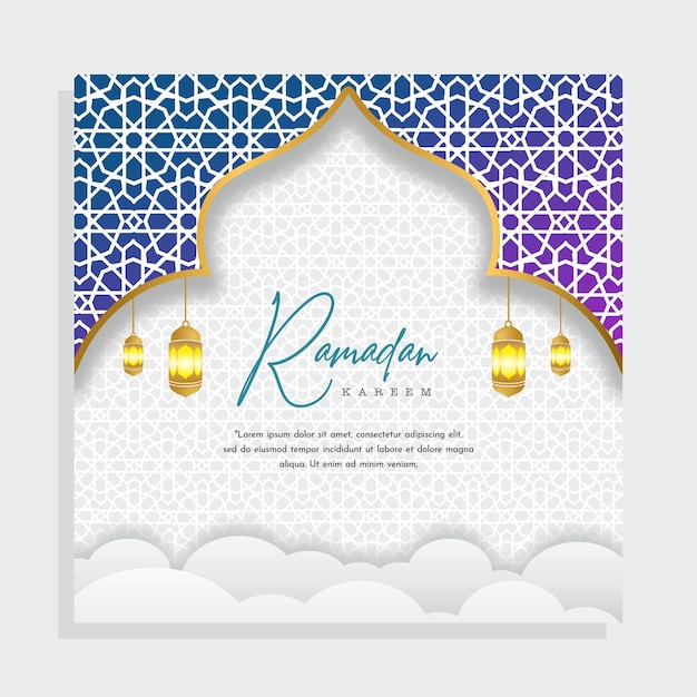 A card with a design for ramadan kareem.