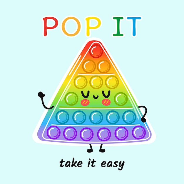 Открытка с забавными милыми счастливыми персонажами popit