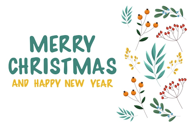 Vector card with merry christmas and happy new year