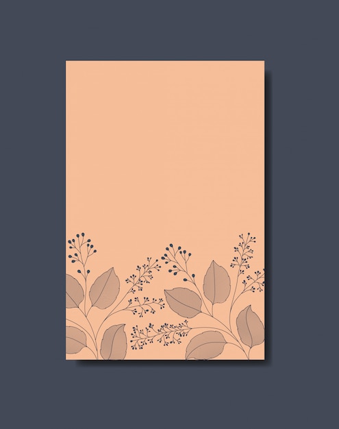 Vector card with monochrome floral decoration