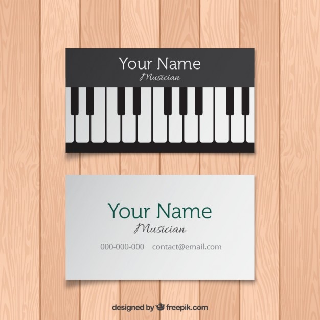 Card with piano keys