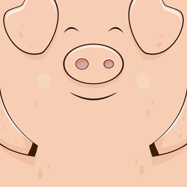 Card with smiling pig face