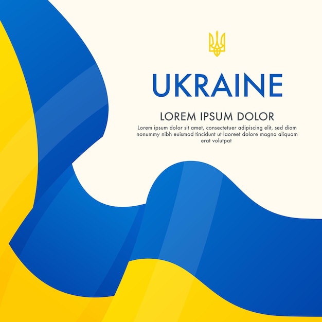 Card with ukrainian flag concept background with space for text