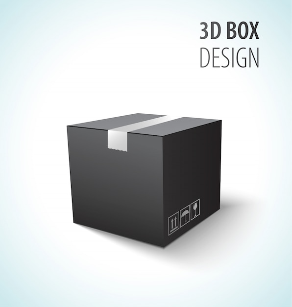 Vector cardboard black vector box