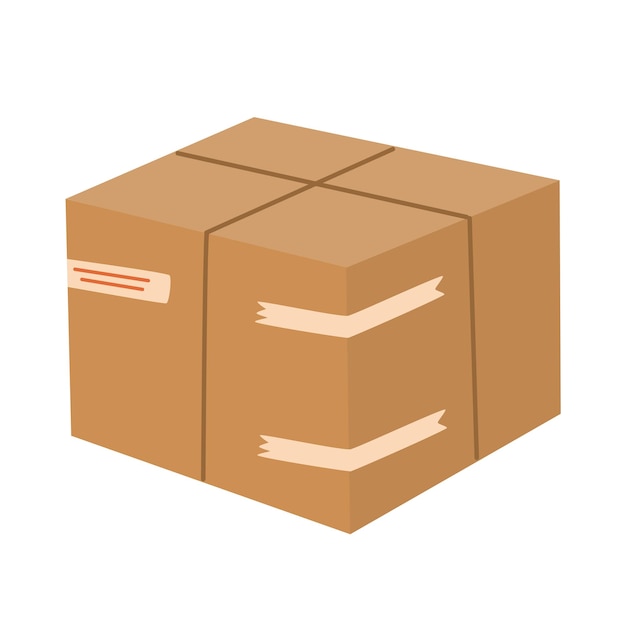 Cardboard box Delivery and packaging Transport delivery Hand drawn vector illustrations isolated on the white background