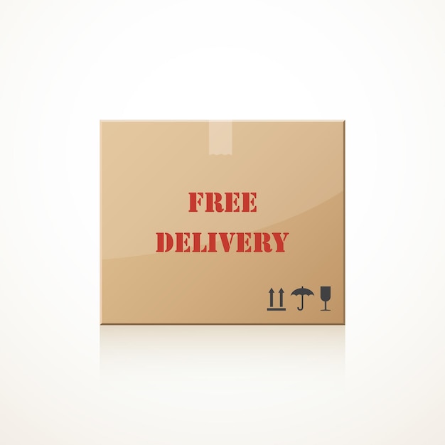 Vector cardboard box free delivery