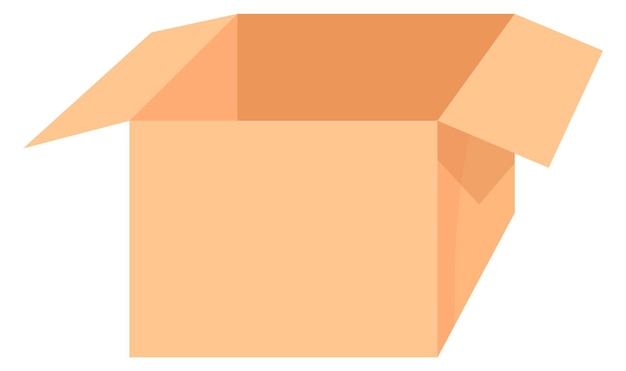 Картонная коробка Открытая иконка контейнера для доставки