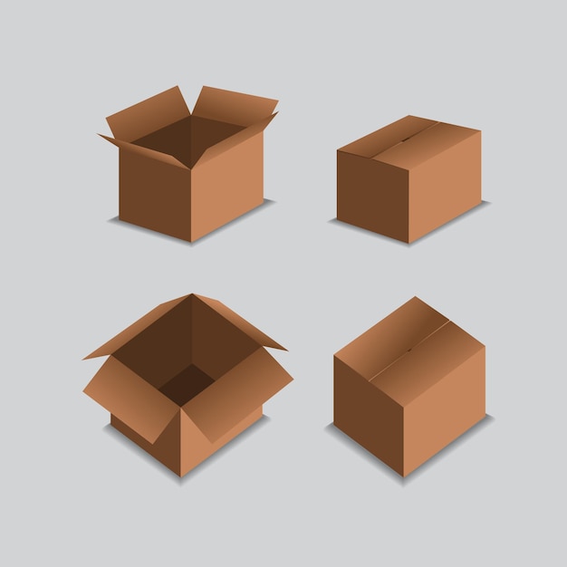 Cardboard box template vector