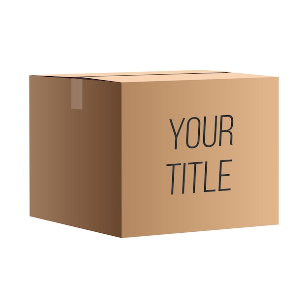 cardboard box on transparent background vector with title