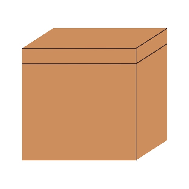 cardboard box vector flat illustration. delivery cargo box.