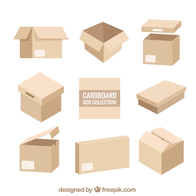 Vector cardboard boxes collection to shipment