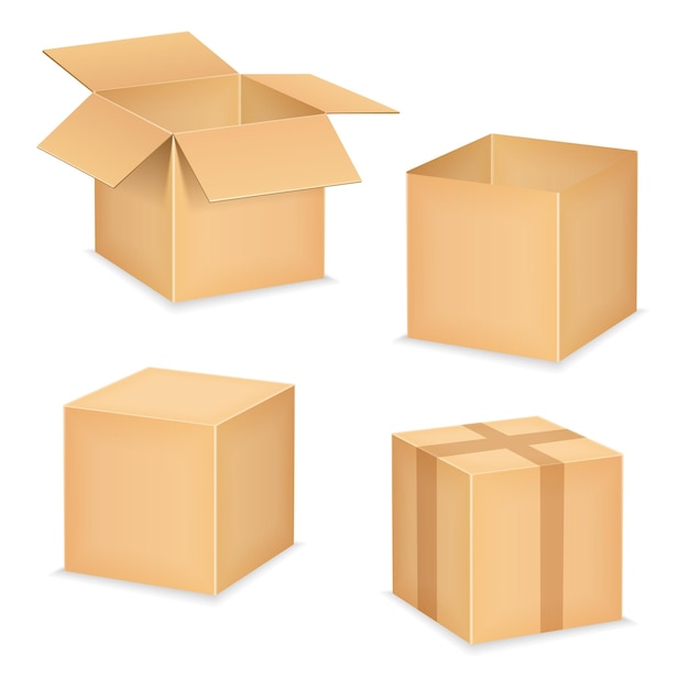 Vector cardboard boxes