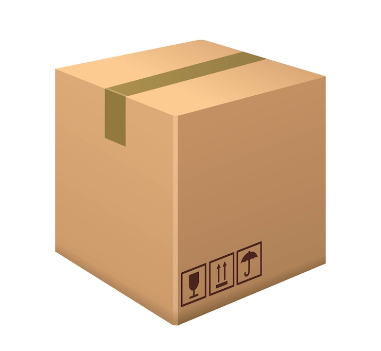 Premium Vector | Cardboard brown box