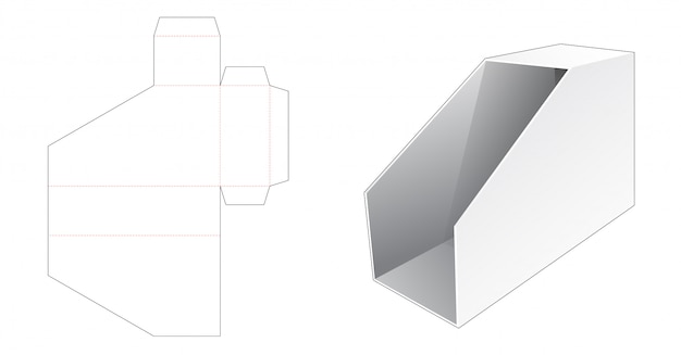 Modello fustellato scatola documenti in cartone