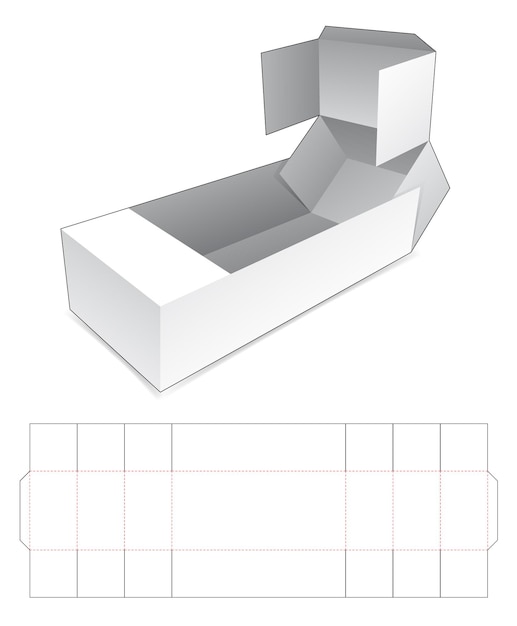 Cardboard folding tray die cut template