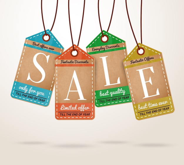 Cardboard price tags sale labels