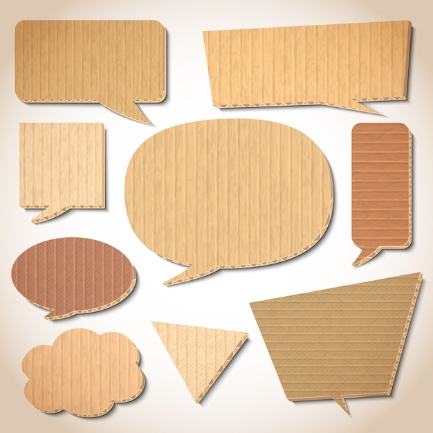 Cardboard speech bubbles set