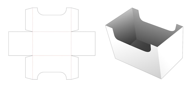Картонная коробка для хранения высечки шаблон
