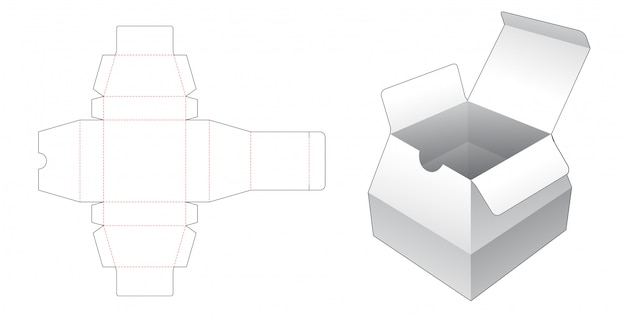 cardboard trapezoid shaped box die cut template