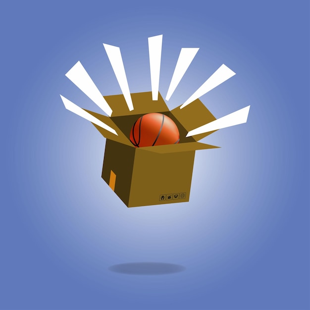 Cardboard with basket ball vector illustration