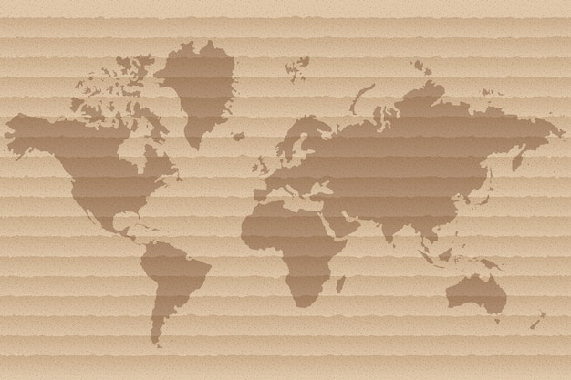 Vector cardboard world map paper