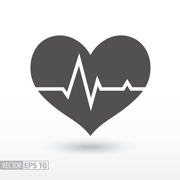 Cardiac cycle flat icon sign cardiogram medical icon vector logo for web design and infographics