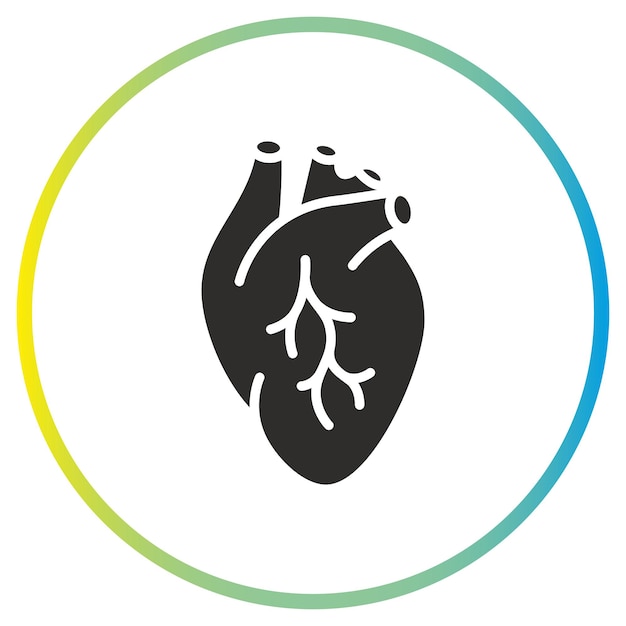 Cardiac muscle icon human heart anatomy organ flat web symbol vector illustration