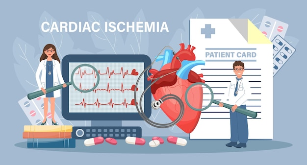 Cardiale ischemie voor landingspagina Artsen informeren over hartziekten Gezondheidszorg en medicijnen