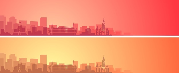 Vector cardiff beautiful skyline scenery banner