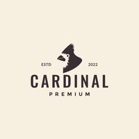 Cardinal bird head hipster logo design