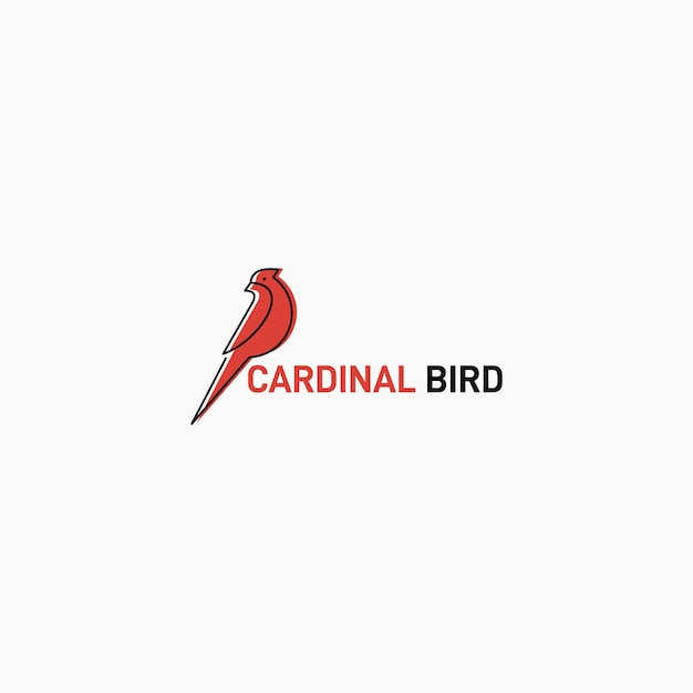 Vettore ispirazione per il design del logo dell'uccello cardinale