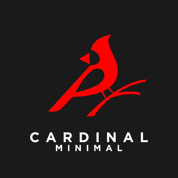 Vector cardinal bird logo icon vector illustration template