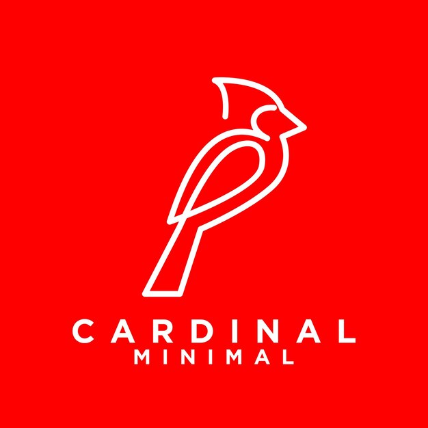 Vector cardinal bird logo icon vector illustration template