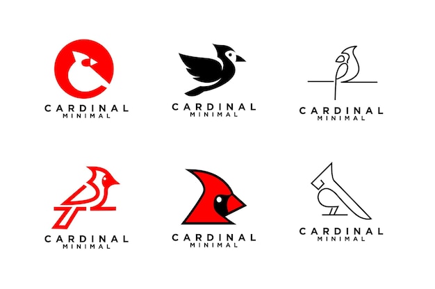 cardinal bird logo icon vector illustration template