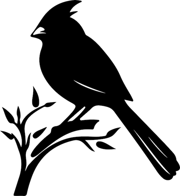 cardinal black silhouette with transparent background