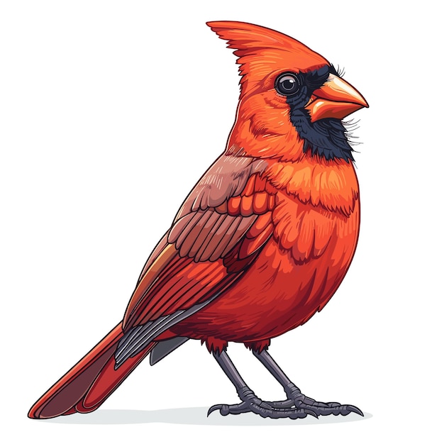 Vector cardinal cartoon icon isolated on transparent hd