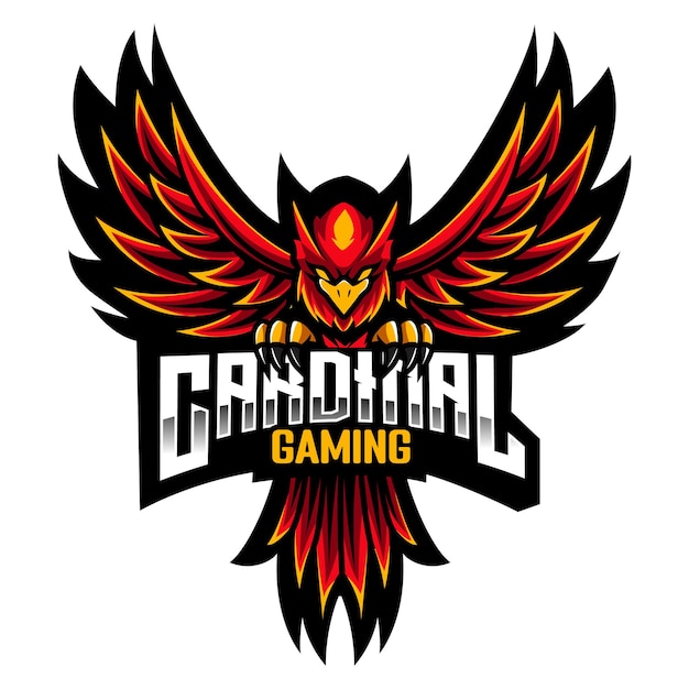 Progettazione del logo mascotte cardinale esport