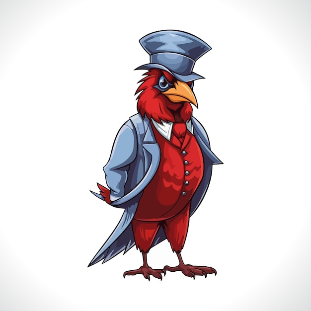 Cardinal Mascot Logo Design Cardinal Vector Illustration