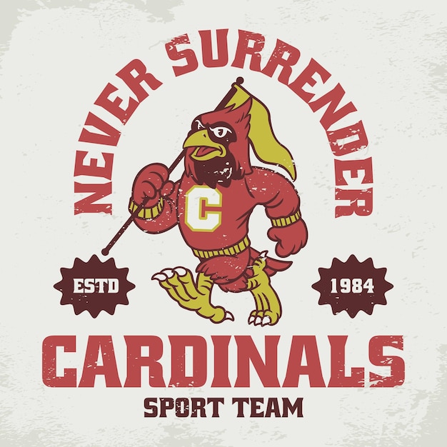 Дизайн винтажной рубашки Cardinals Sport в стиле ретро