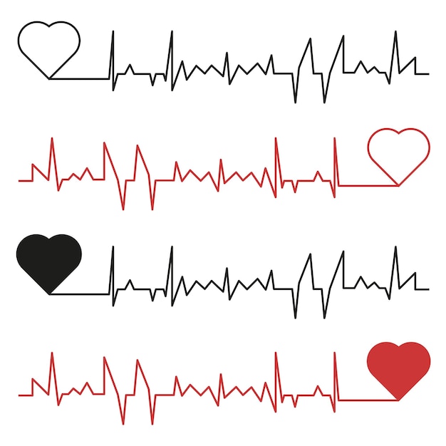 심장 사진 디자인 요소 심장 사진과 심장 박동